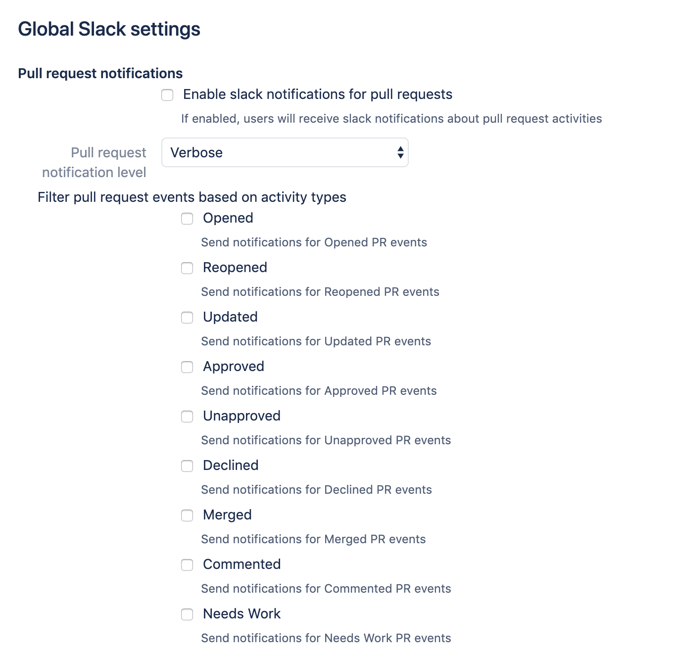 Slack notifications for Bitbucket repository level guide