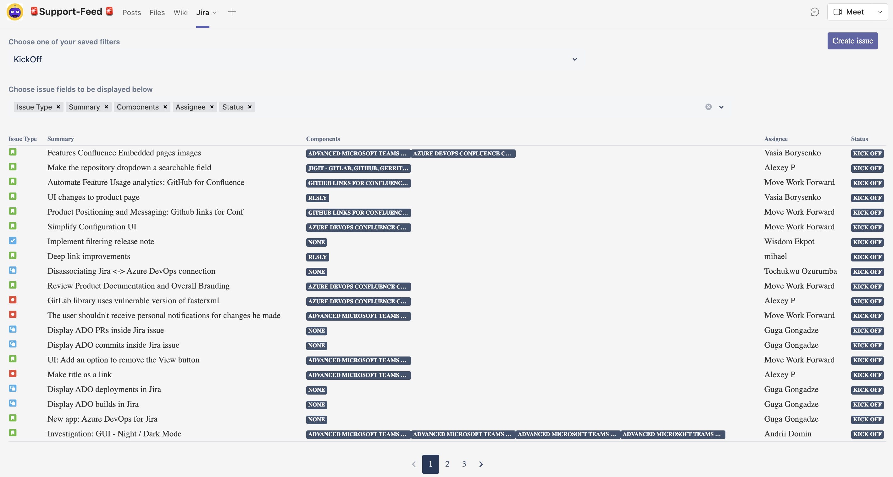 How to configure the columns in Jira tab in Microsoft Teams