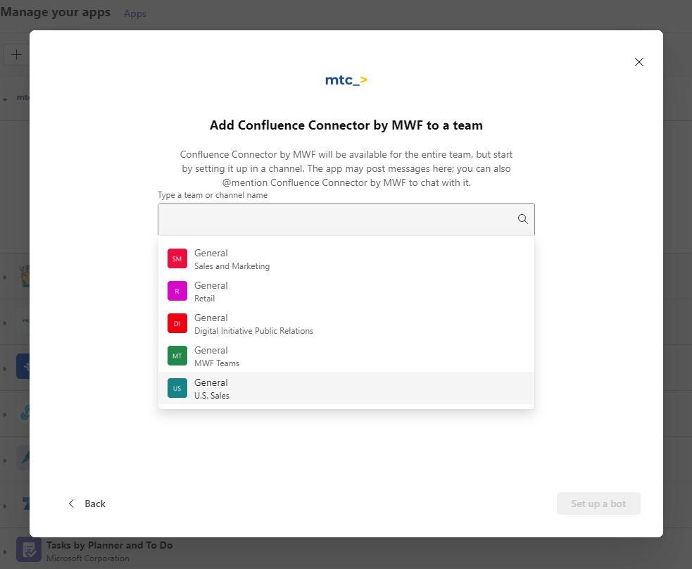 How to add Confluence Connector to the Microsoft Teams channel?