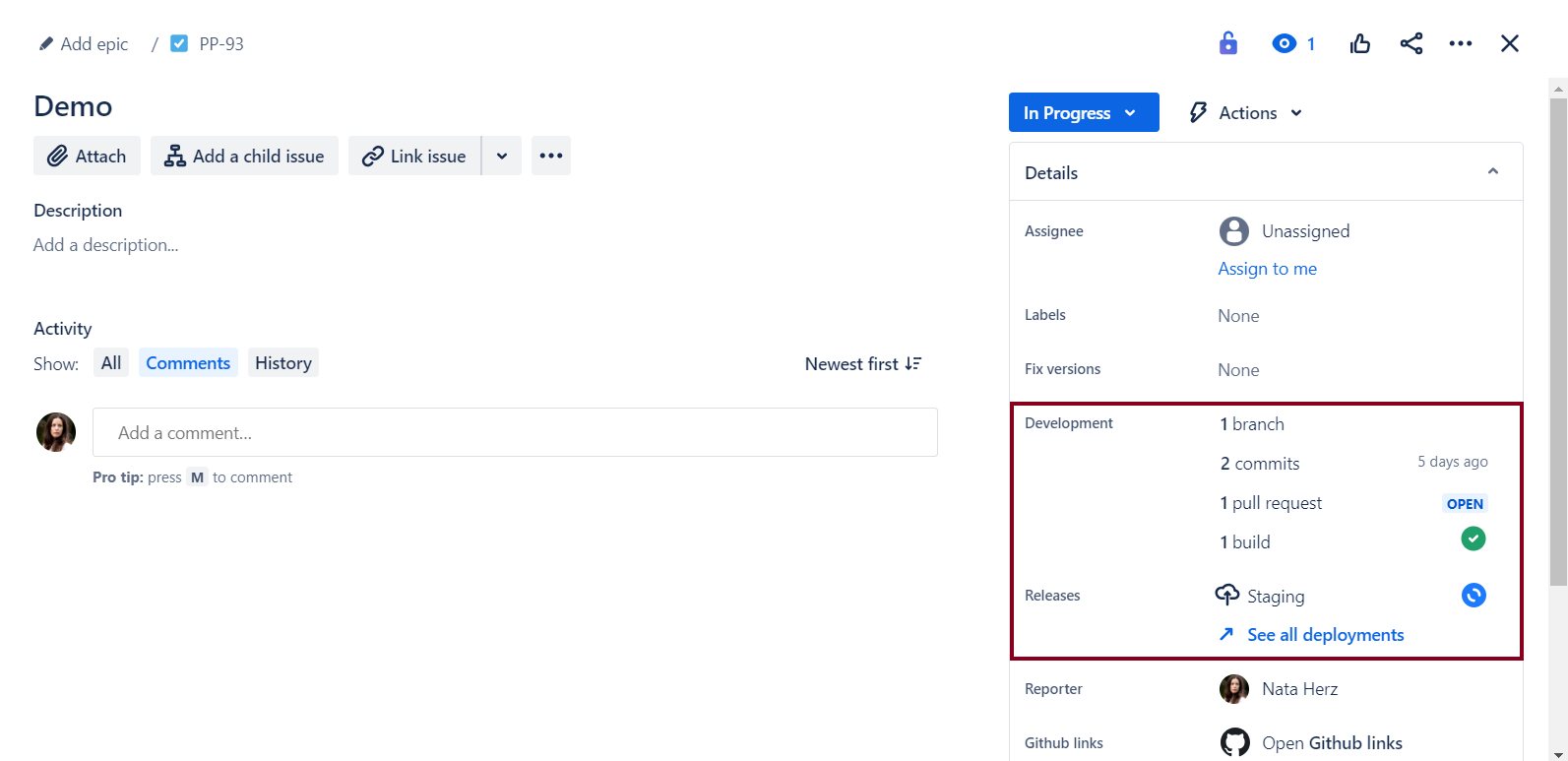 Bảng phân loại Jira Issue