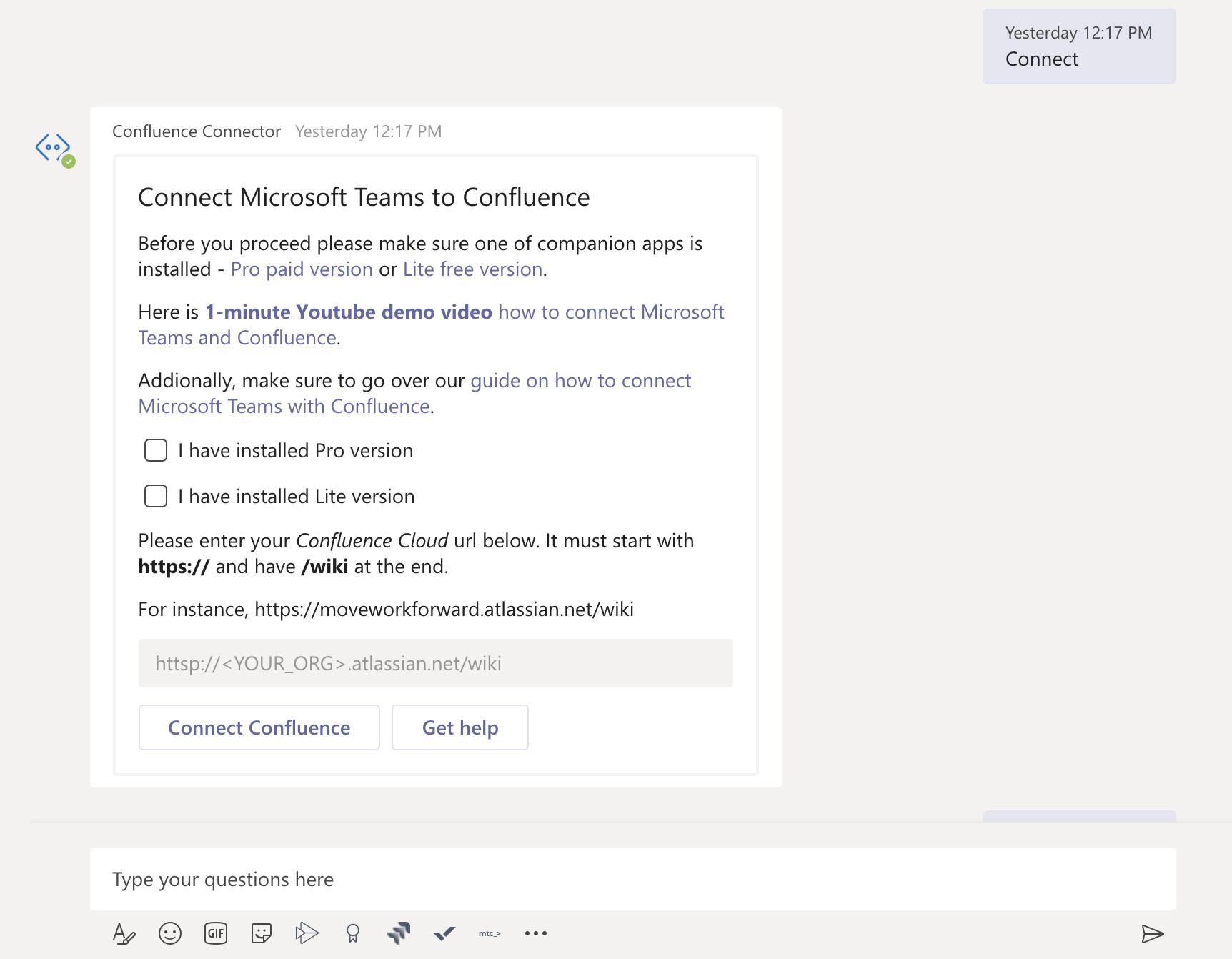 Advanced Microsoft Teams Confluence Connector for Confluence Cloud