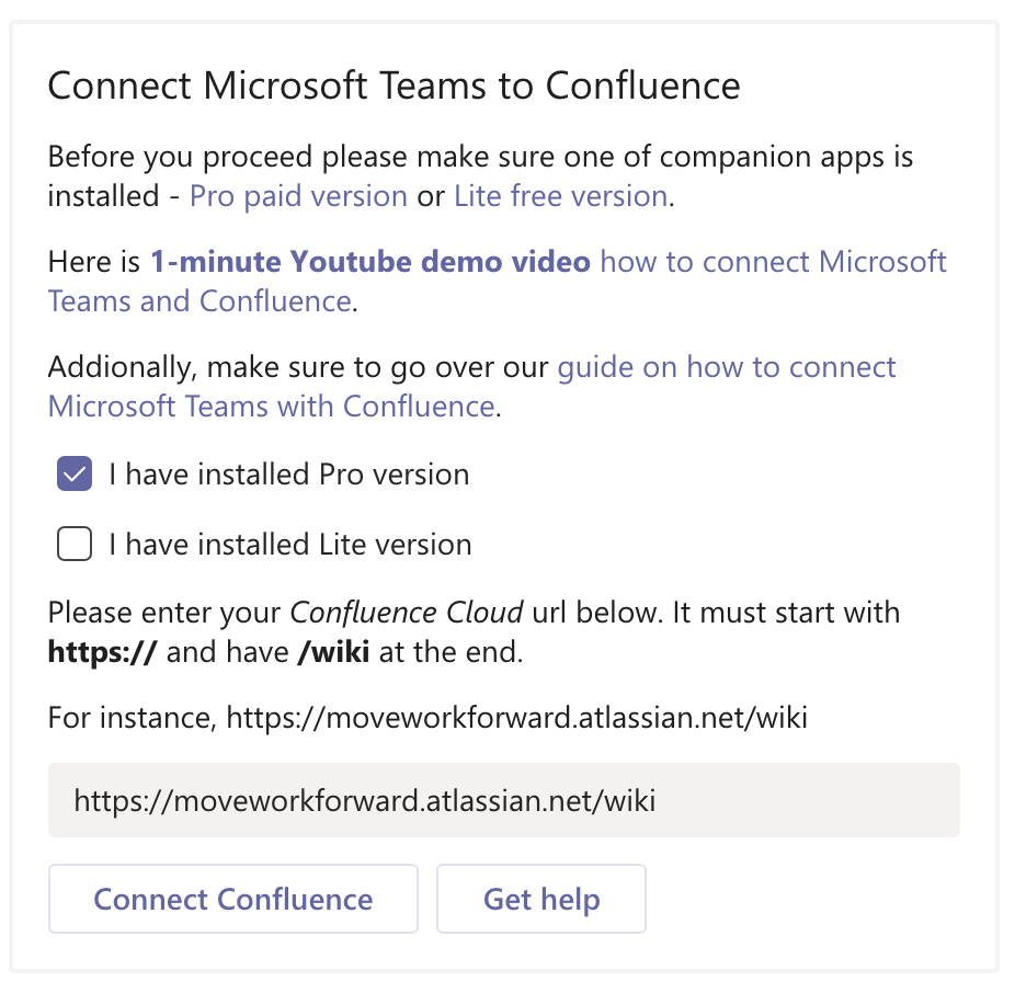 Advanced Microsoft Teams Confluence Connector for Confluence Cloud